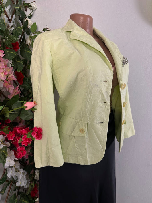 Veste blazer pour femme à boutons style vintage couleur vert claire - Perluna Store - kinshasa