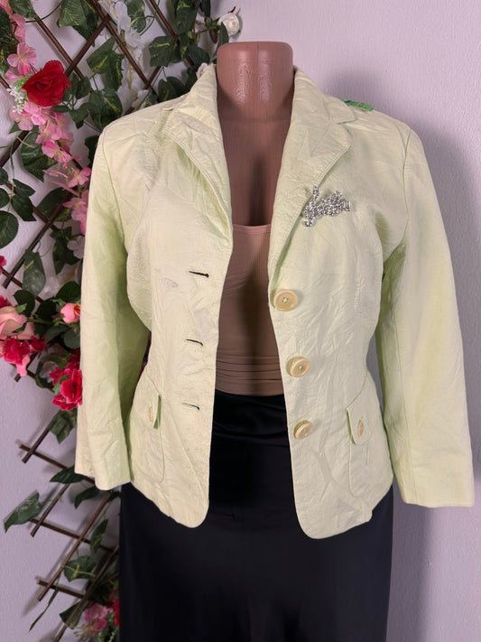 Veste blazer pour femme à boutons style vintage couleur vert claire - Perluna Store - kinshasa