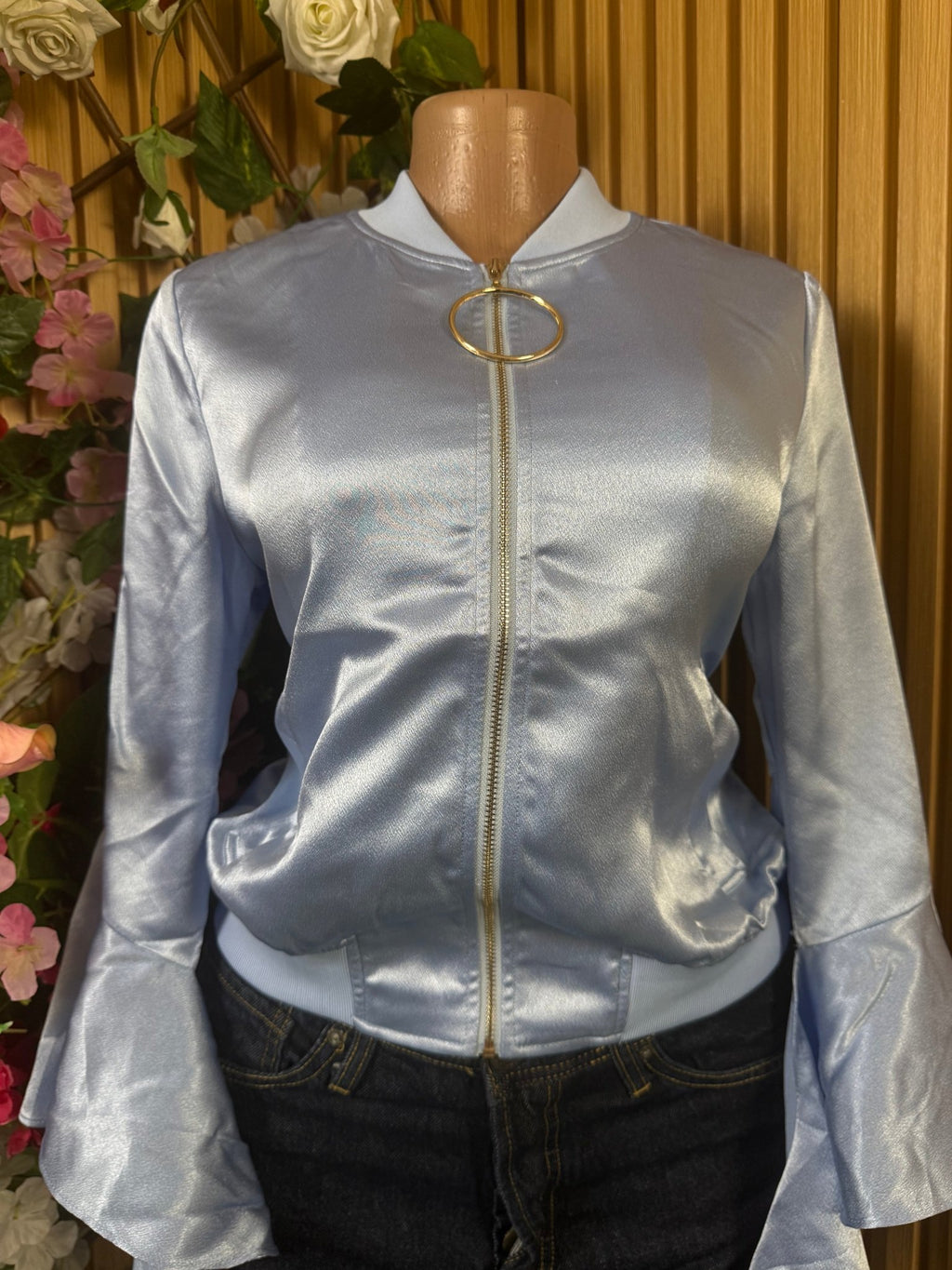 Veste blazer pour femme couleur beige avec tirette - Perluna Store