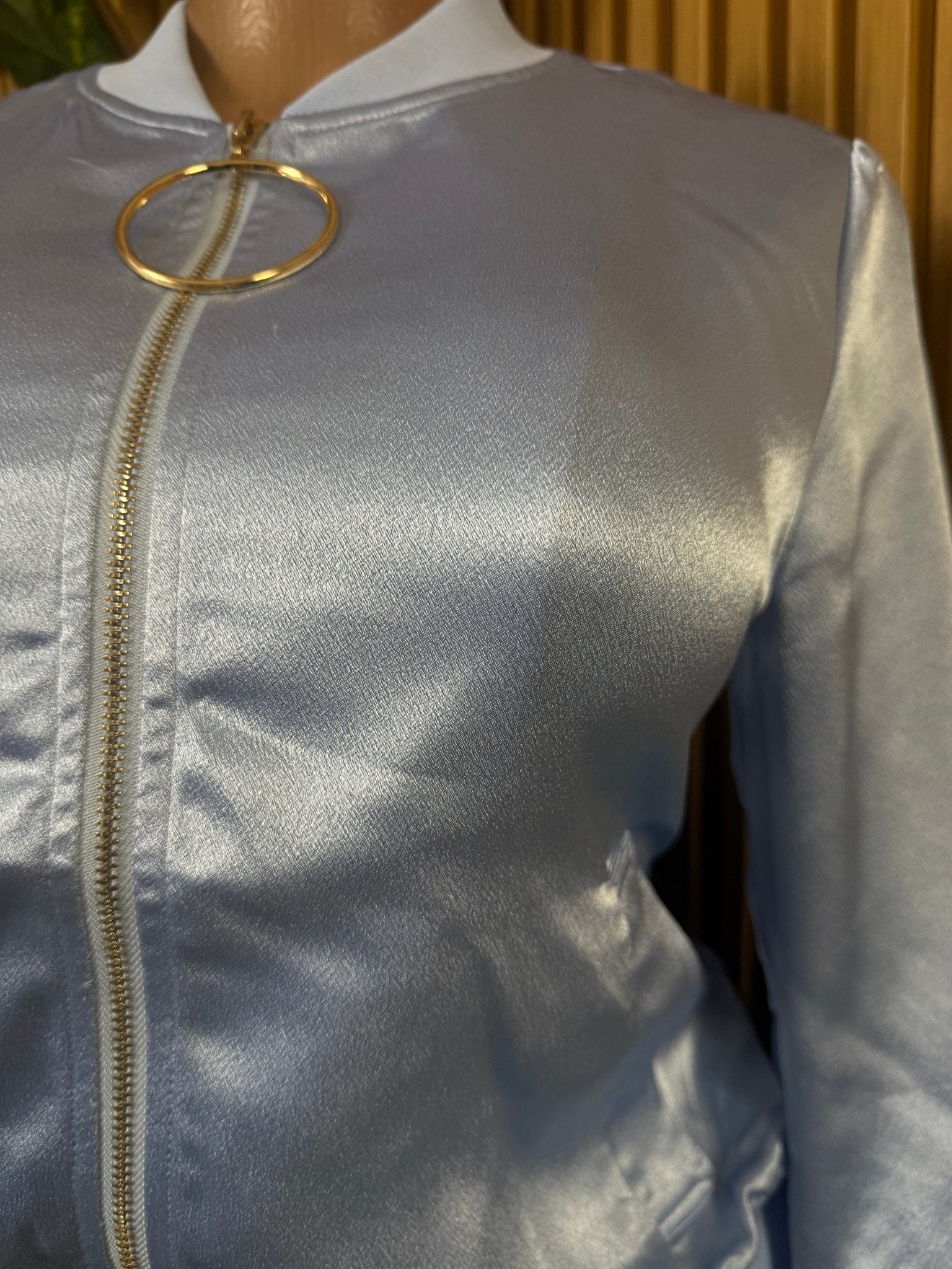 Veste blazer pour femme couleur beige avec tirette - Perluna Store