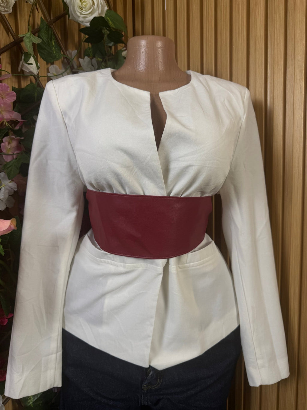 Veste blazer pour femme couleur beige - Perluna Store