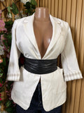 Veste blazer pour femme couleur beige - Perluna Store