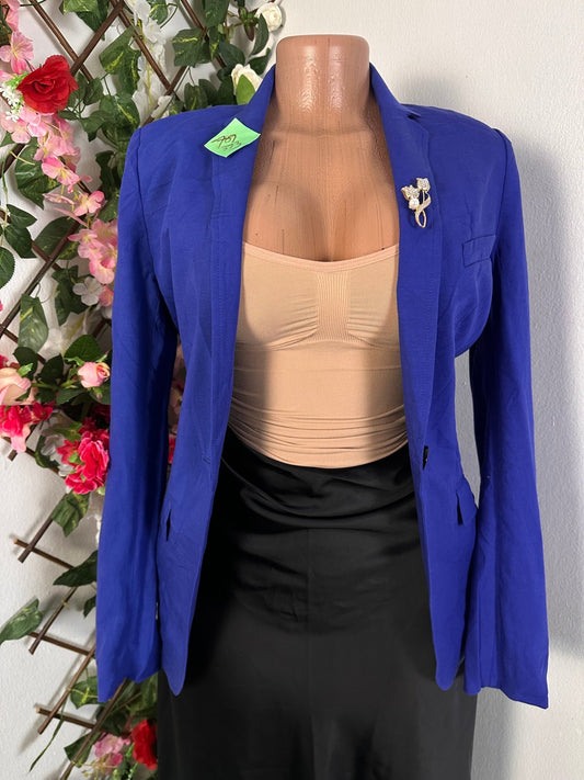 Veste blazer pour femme couleur bleu 1 bouton - Perluna Store - kinshasa
