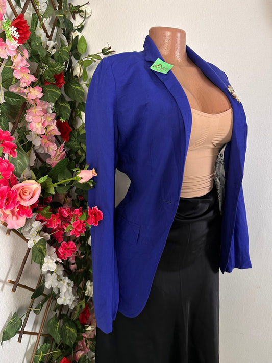 Veste blazer pour femme couleur bleu 1 bouton - Perluna Store - kinshasa