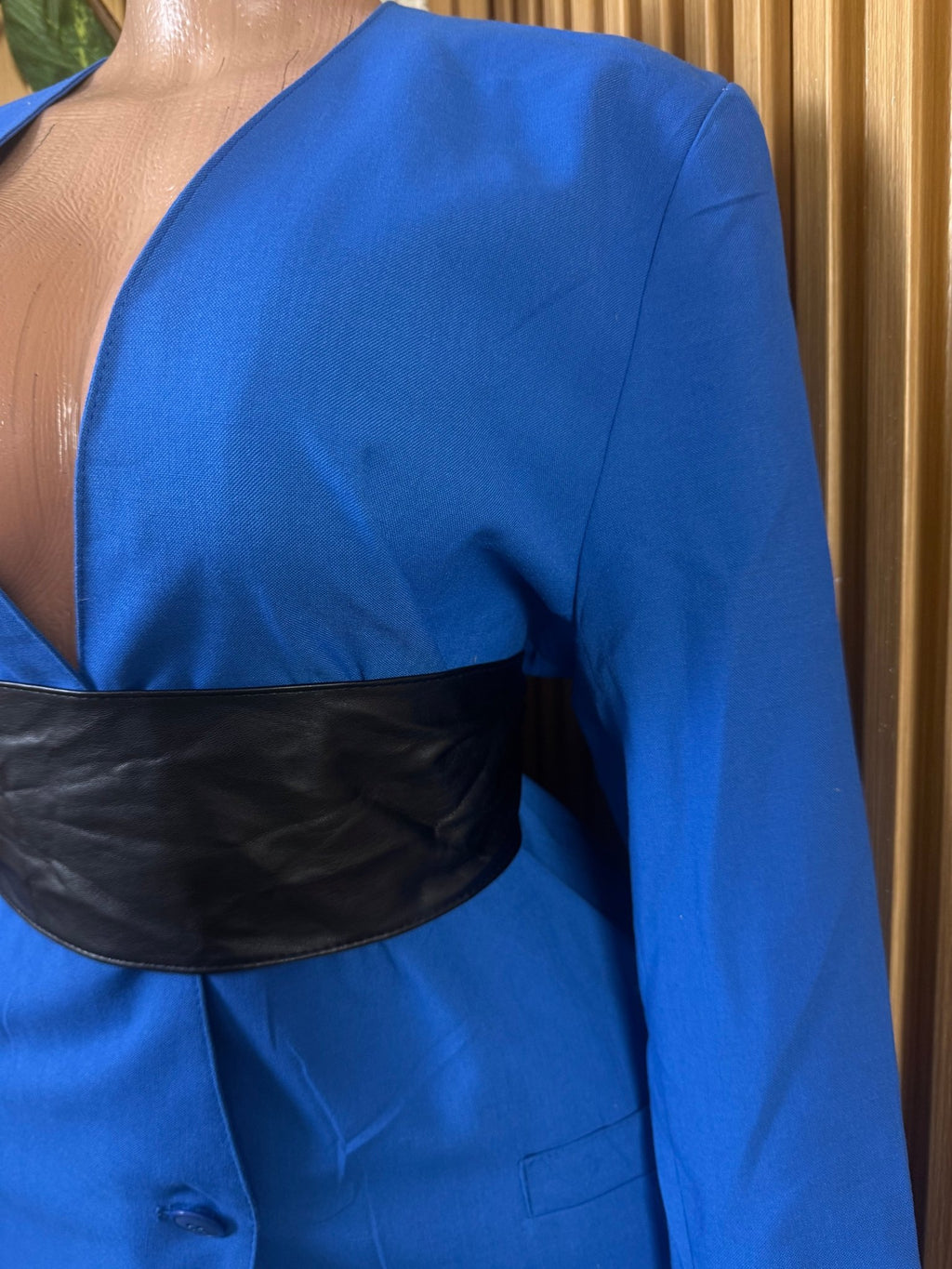 Veste blazer pour femme couleur bleu deux boutons - Perluna Store