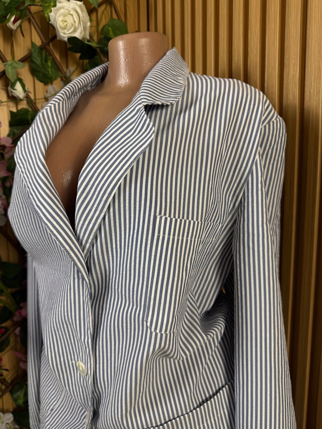 Veste blazer pour femme couleur gris à 3 bouton - Perluna Store