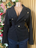 Veste blazer pour femme couleur noire quatre boutons - Perluna Store