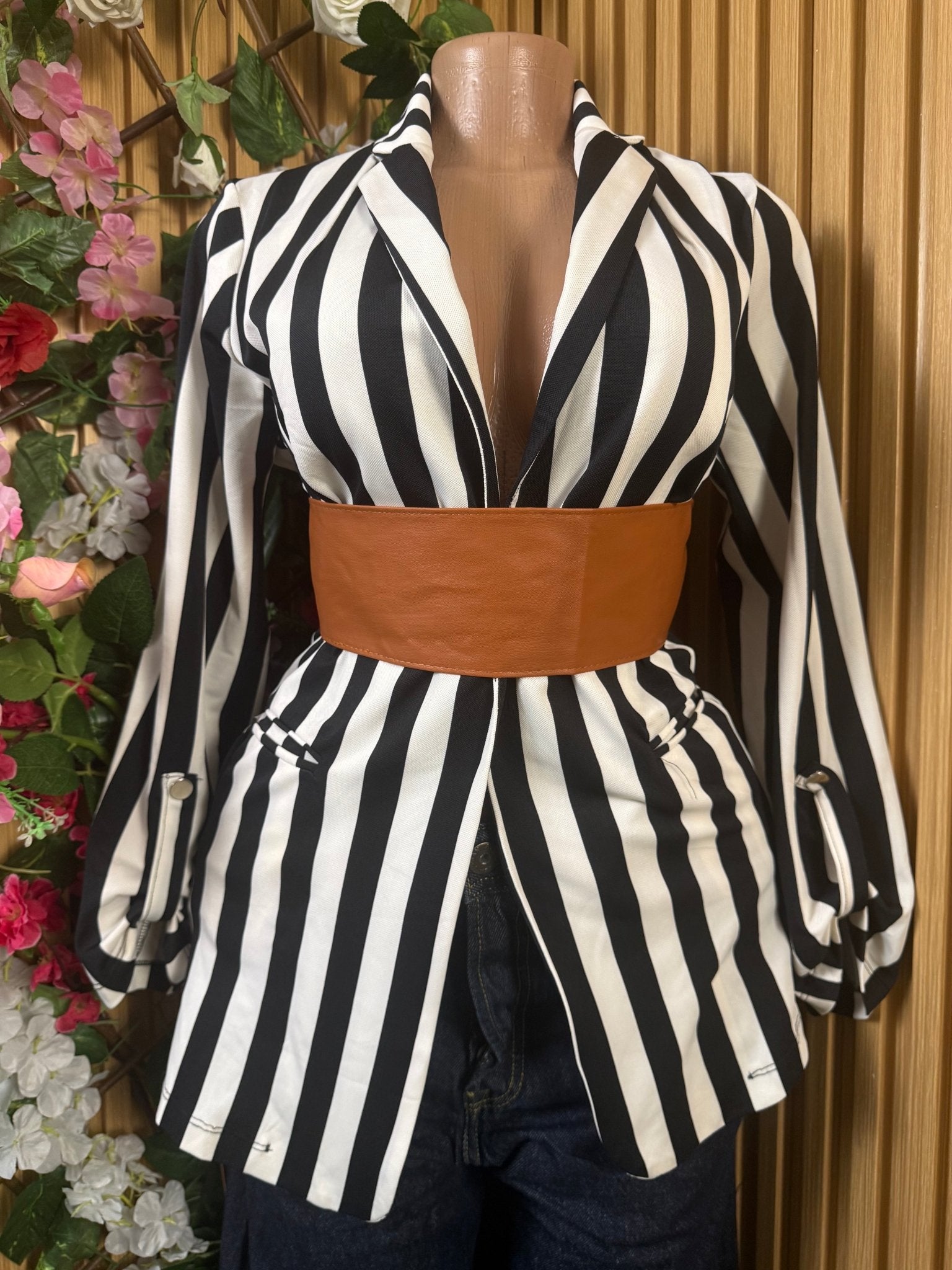 Veste blazer pour femme couleur rayée - Perluna Store