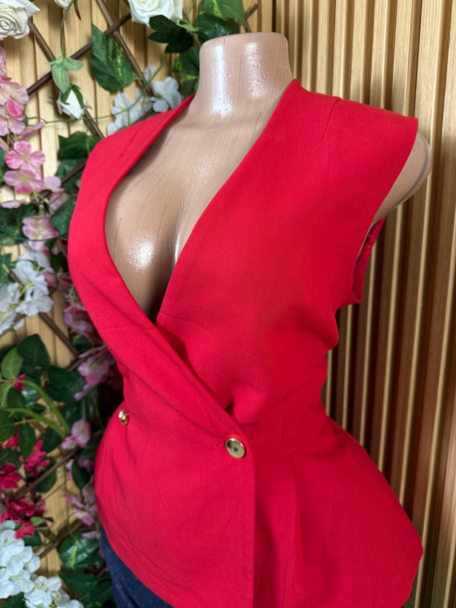Veste blazer pour femme couleur rose à one bouton - Perluna Store