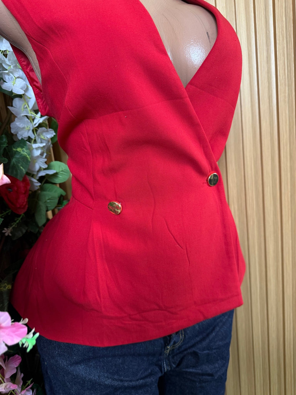 Veste blazer pour femme couleur rose à one bouton - Perluna Store