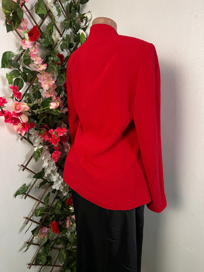 Veste blazer pour femme couleur rouge à colle montant sans bouton manche longue - Perluna Store - kinshasa
