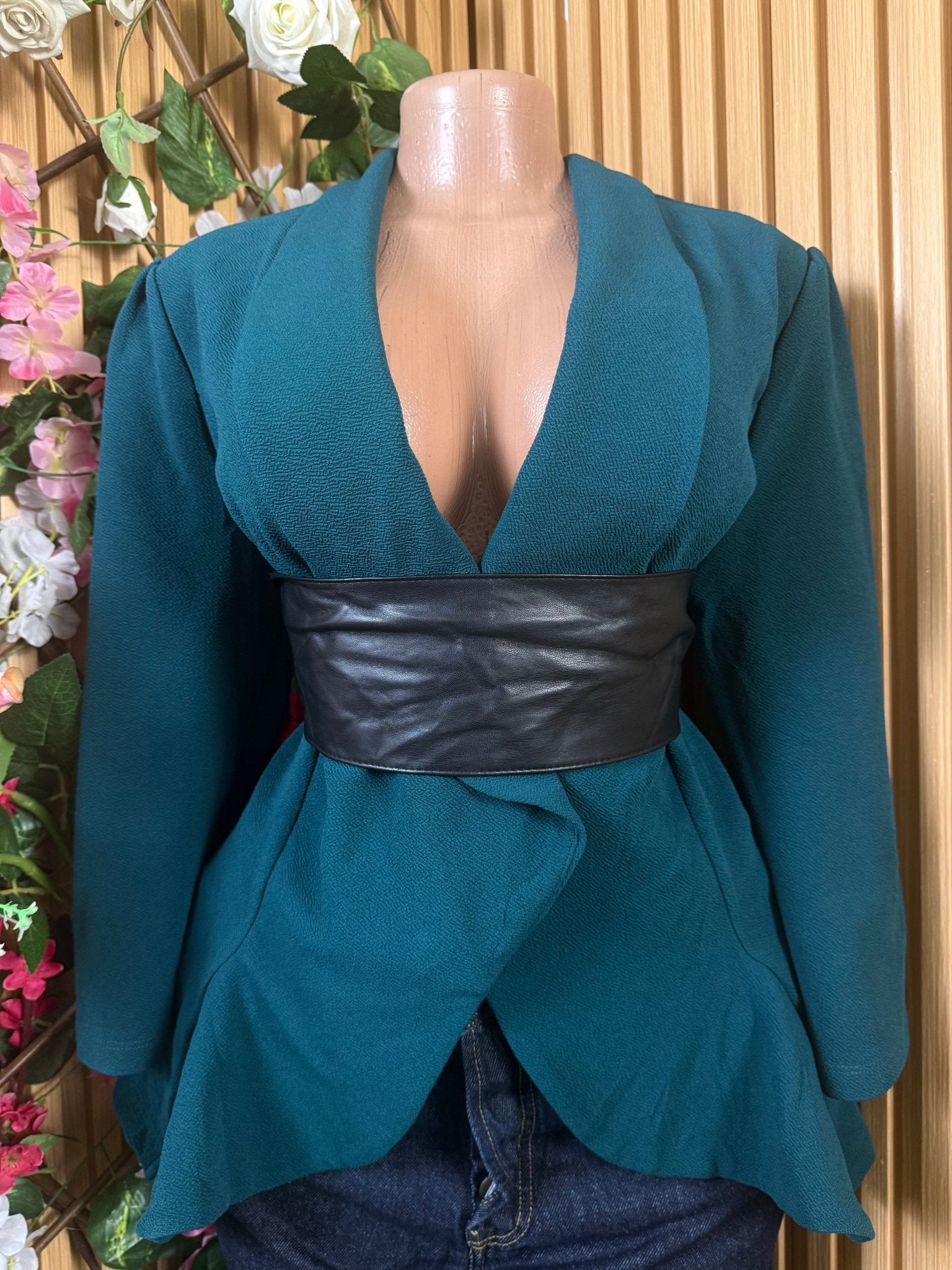 Veste blazer pour femme couleur verte - Perluna Store