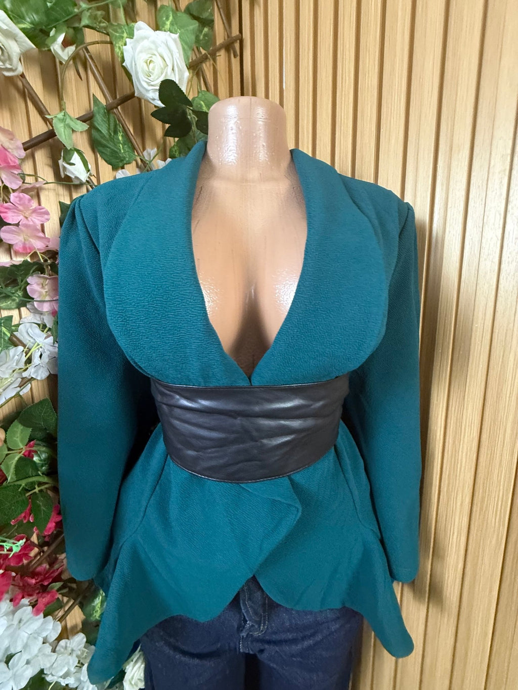 Veste blazer pour femme couleur verte - Perluna Store