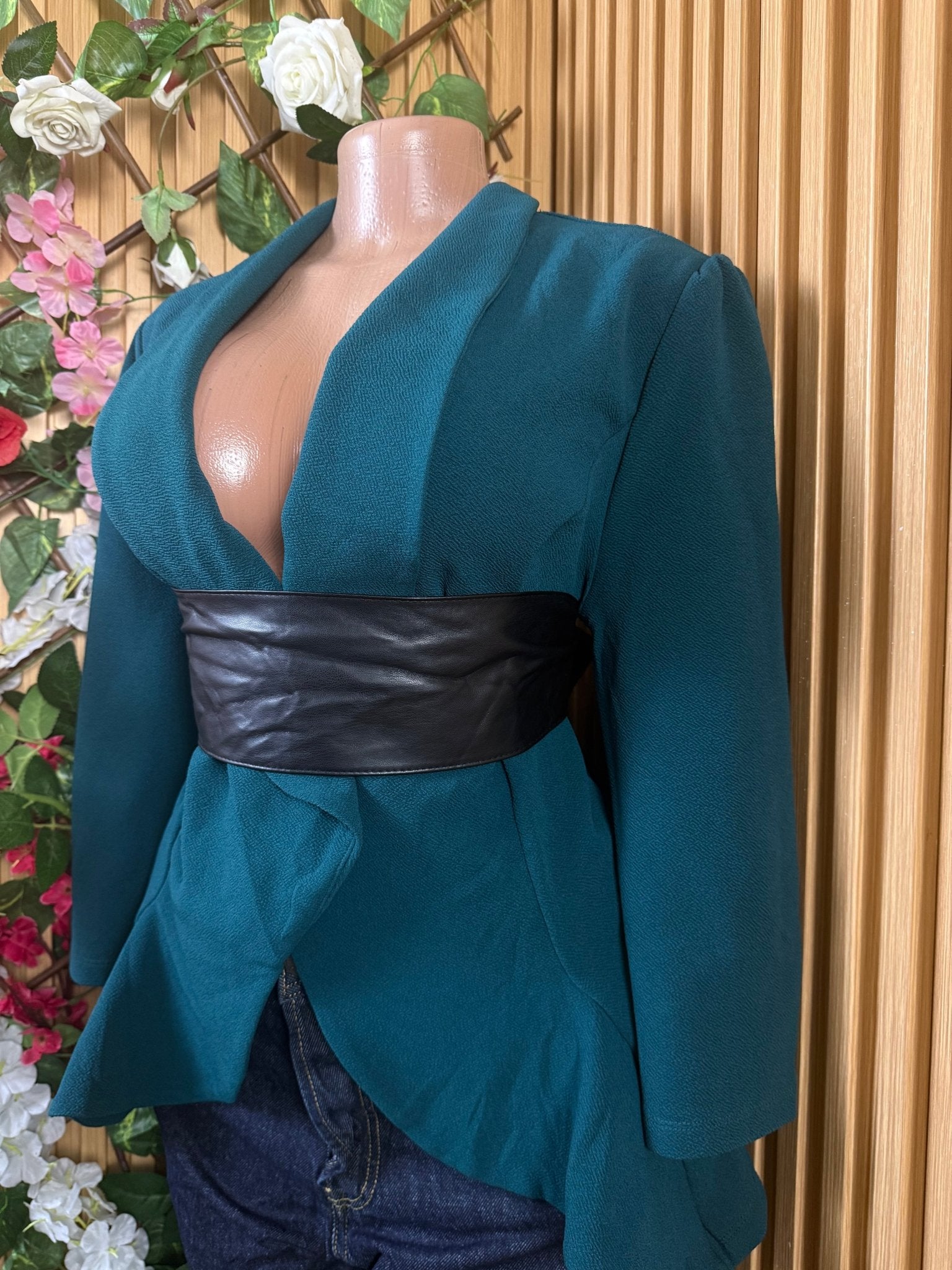 Veste blazer pour femme couleur verte - Perluna Store