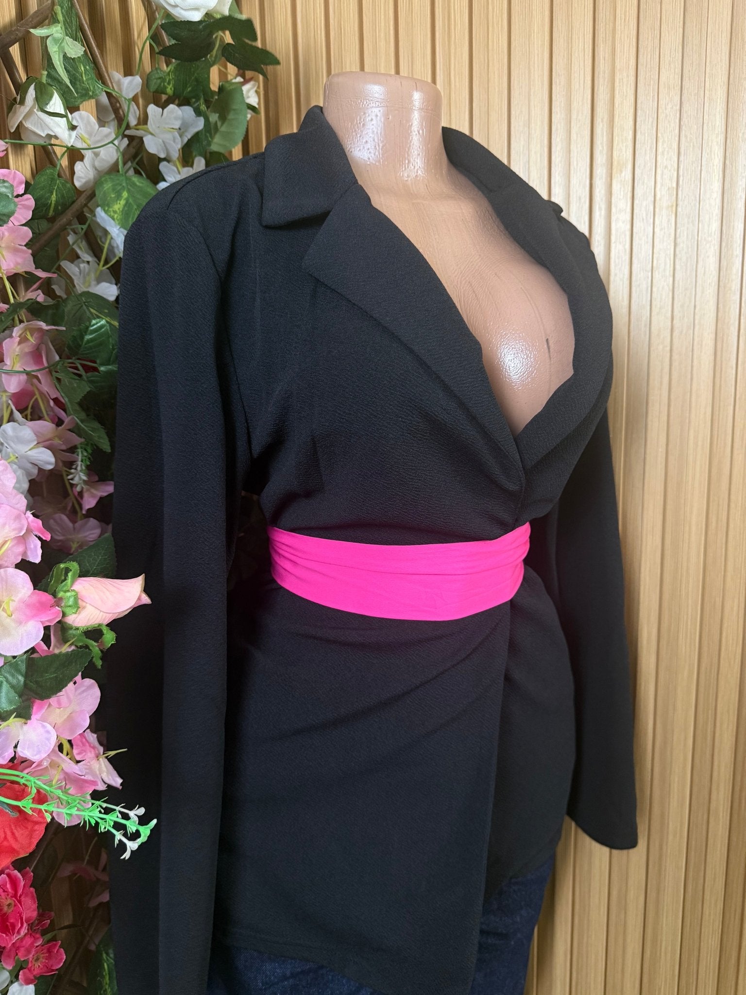 Veste blazer pour femme de couleur noire - Perluna Store
