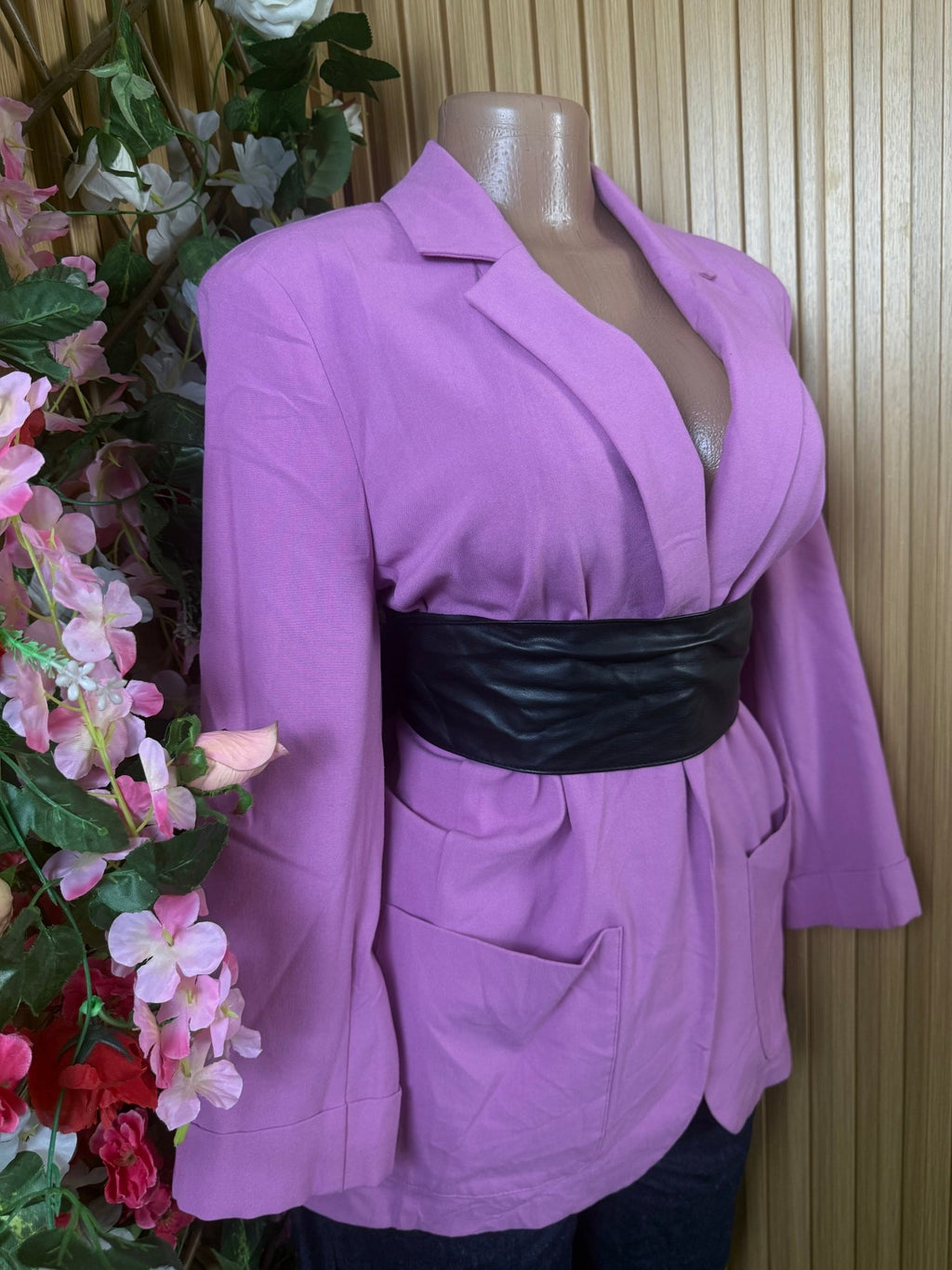 Veste blazer pour femme imprimée violet - Perluna Store