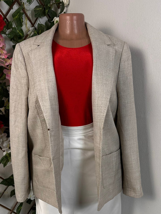 Veste blazer pour femme mi longue couleur crème à manche longue - Perluna Store - kinshasa
