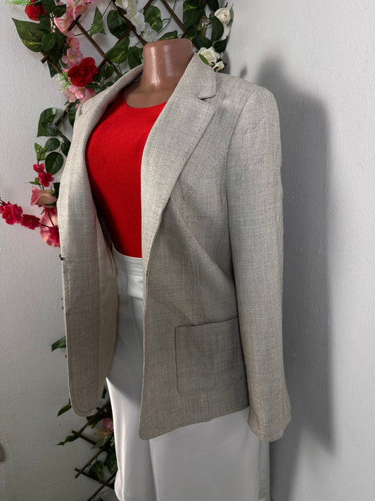Veste blazer pour femme mi longue couleur crème à manche longue - Perluna Store - kinshasa