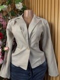 Veste blazer pour femme stylée couleur beige - Perluna Store